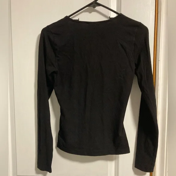Frank and Oak Black Wrap Top - Picture 4 of 5